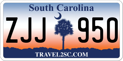 SC license plate ZJJ950
