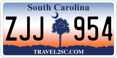 SC license plate ZJJ954