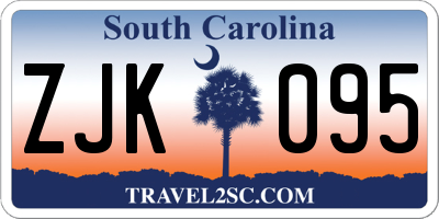 SC license plate ZJK095