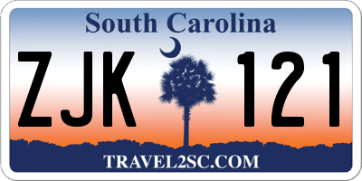 SC license plate ZJK121