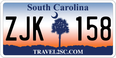 SC license plate ZJK158