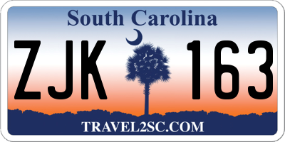 SC license plate ZJK163