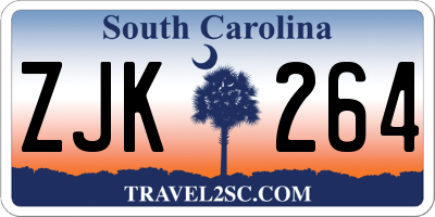 SC license plate ZJK264