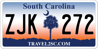 SC license plate ZJK272