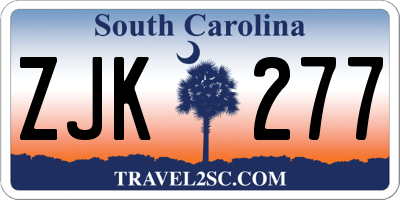 SC license plate ZJK277