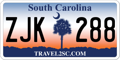 SC license plate ZJK288