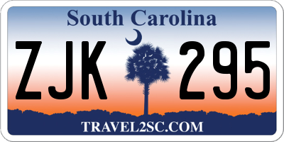 SC license plate ZJK295