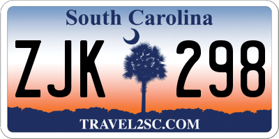 SC license plate ZJK298