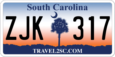 SC license plate ZJK317
