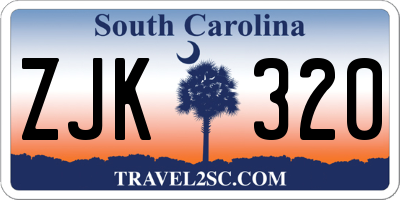 SC license plate ZJK320