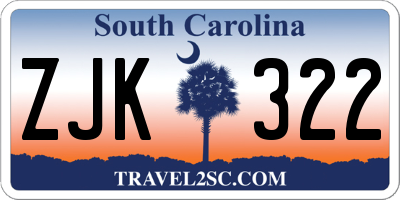 SC license plate ZJK322