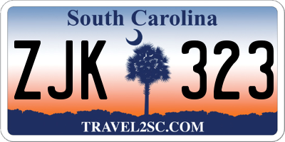 SC license plate ZJK323