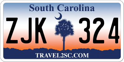 SC license plate ZJK324