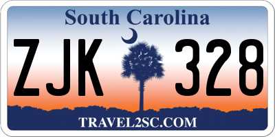 SC license plate ZJK328