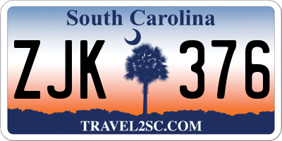 SC license plate ZJK376