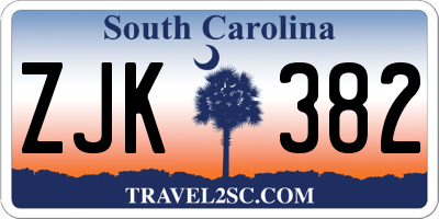 SC license plate ZJK382