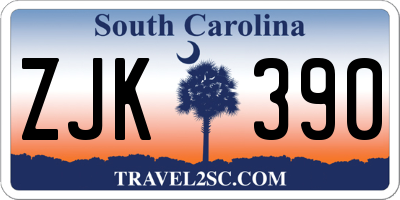 SC license plate ZJK390