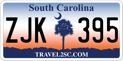 SC license plate ZJK395