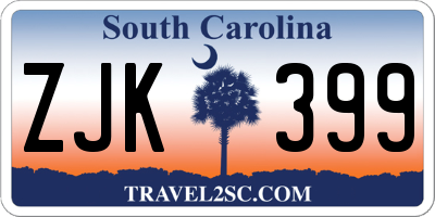 SC license plate ZJK399