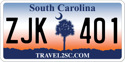 SC license plate ZJK401