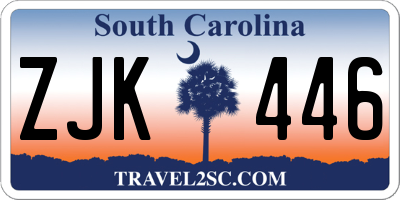 SC license plate ZJK446