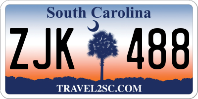 SC license plate ZJK488