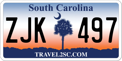 SC license plate ZJK497