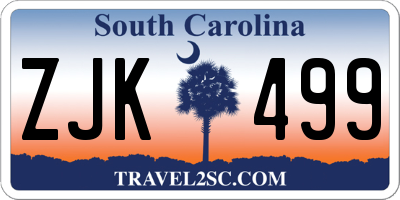 SC license plate ZJK499