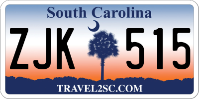 SC license plate ZJK515