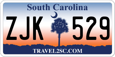 SC license plate ZJK529