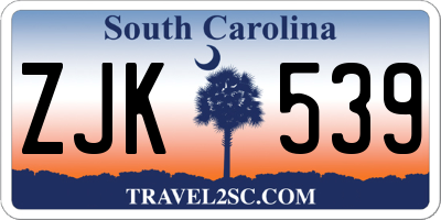 SC license plate ZJK539