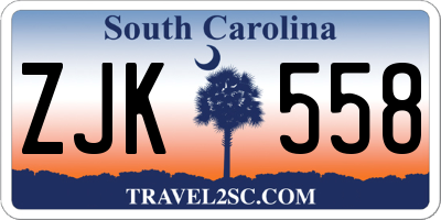 SC license plate ZJK558