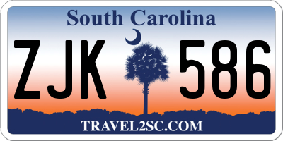 SC license plate ZJK586