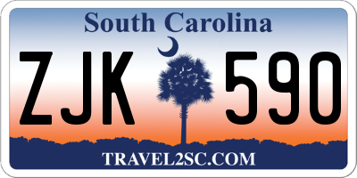 SC license plate ZJK590