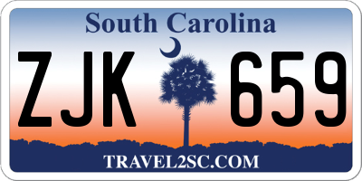 SC license plate ZJK659