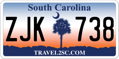 SC license plate ZJK738