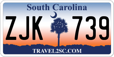 SC license plate ZJK739