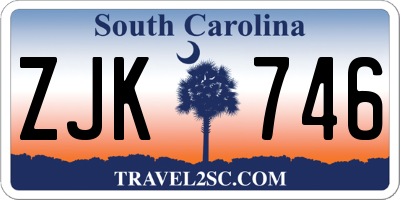 SC license plate ZJK746