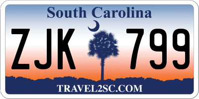 SC license plate ZJK799