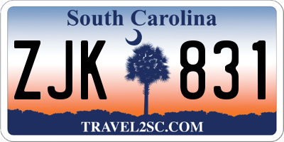 SC license plate ZJK831