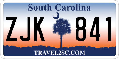 SC license plate ZJK841