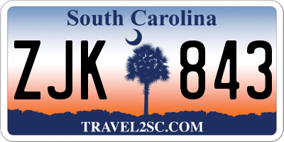 SC license plate ZJK843