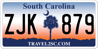 SC license plate ZJK879