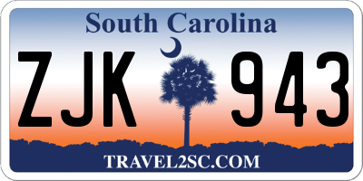 SC license plate ZJK943