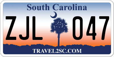 SC license plate ZJL047