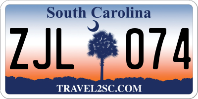 SC license plate ZJL074