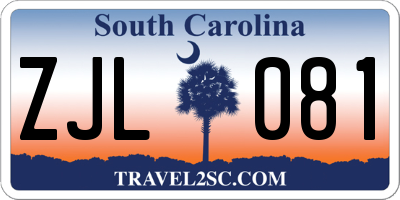 SC license plate ZJL081