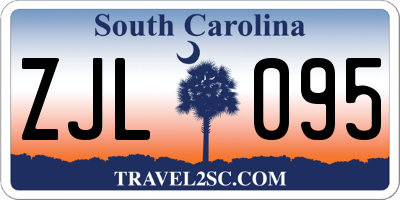 SC license plate ZJL095