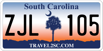 SC license plate ZJL105