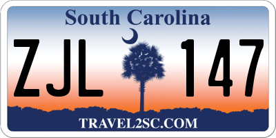 SC license plate ZJL147